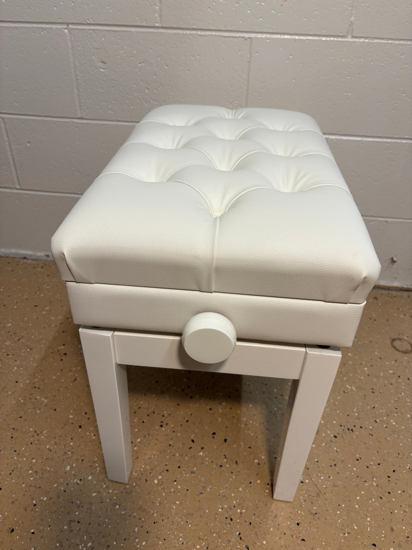 White Artist Piano Bench