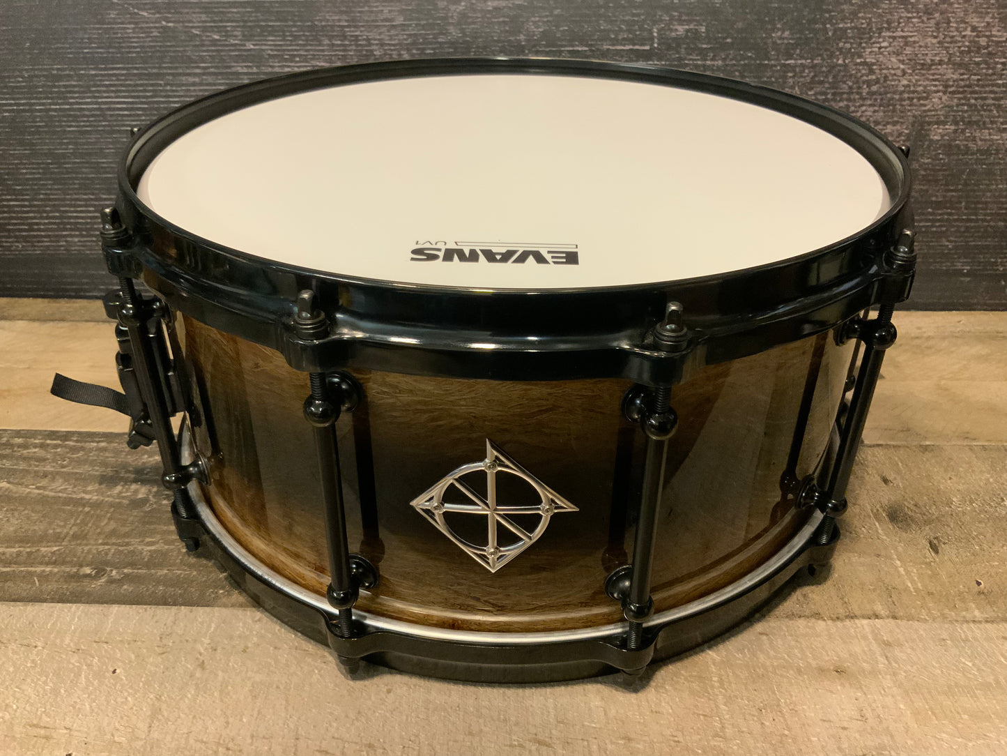 Dixon Artisan PDSAN654MRBB-BC Silkwood/Maple 6.5” x 14” Snare Drum - PMT Black Reverse Burst
