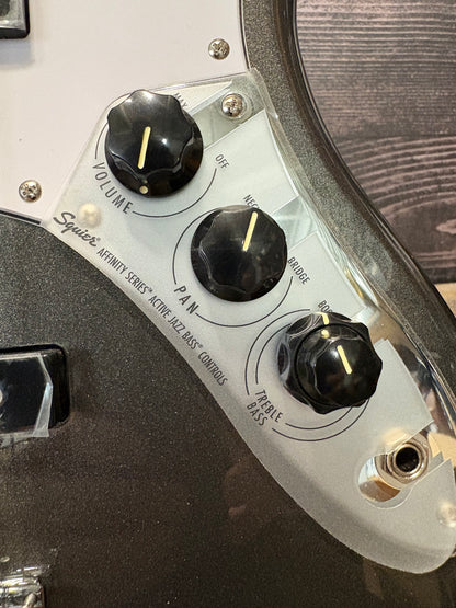 Squier Affinity Series Active Jazz Bass - Charcoal Frost Metallic (used, near mint factory 2nd)
