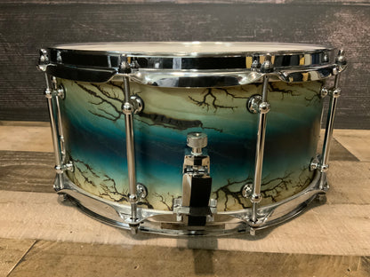 Dixon Artisan Ash Enchanted Electric Blue Burst 6.5” x 14” Snare PDSAN654EA