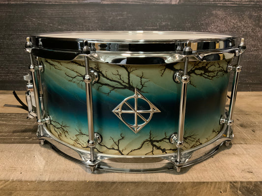 Dixon Artisan Ash Enchanted Electric Blue Burst 6.5” x 14” Snare PDSAN654EA