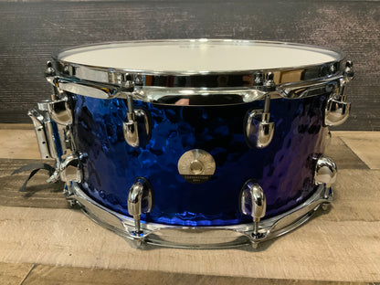 Dixon Cornerstone SCST654BTS 6.5” x 14” Hammered Steel Snare Drum - Blue Titanium