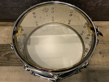 Dixon Cornerstone SCST654BTS 6.5” x 14” Hammered Steel Snare Drum - Blue Titanium