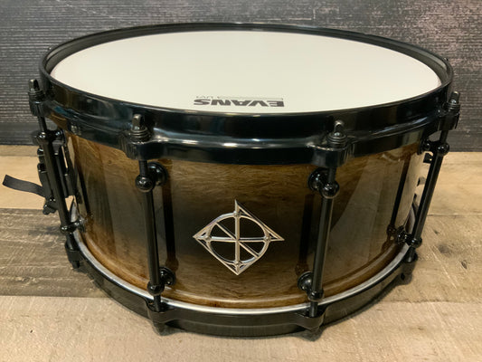Dixon Artisan PDSAN654MRBB-BC Silkwood/Maple 6.5” x 14” Snare Drum - PMT Black Reverse Burst