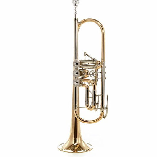J. Scherzer Austrian Model Bb Rotary Trumpet Clear Lacquer JS8228GKT_VK-1-0