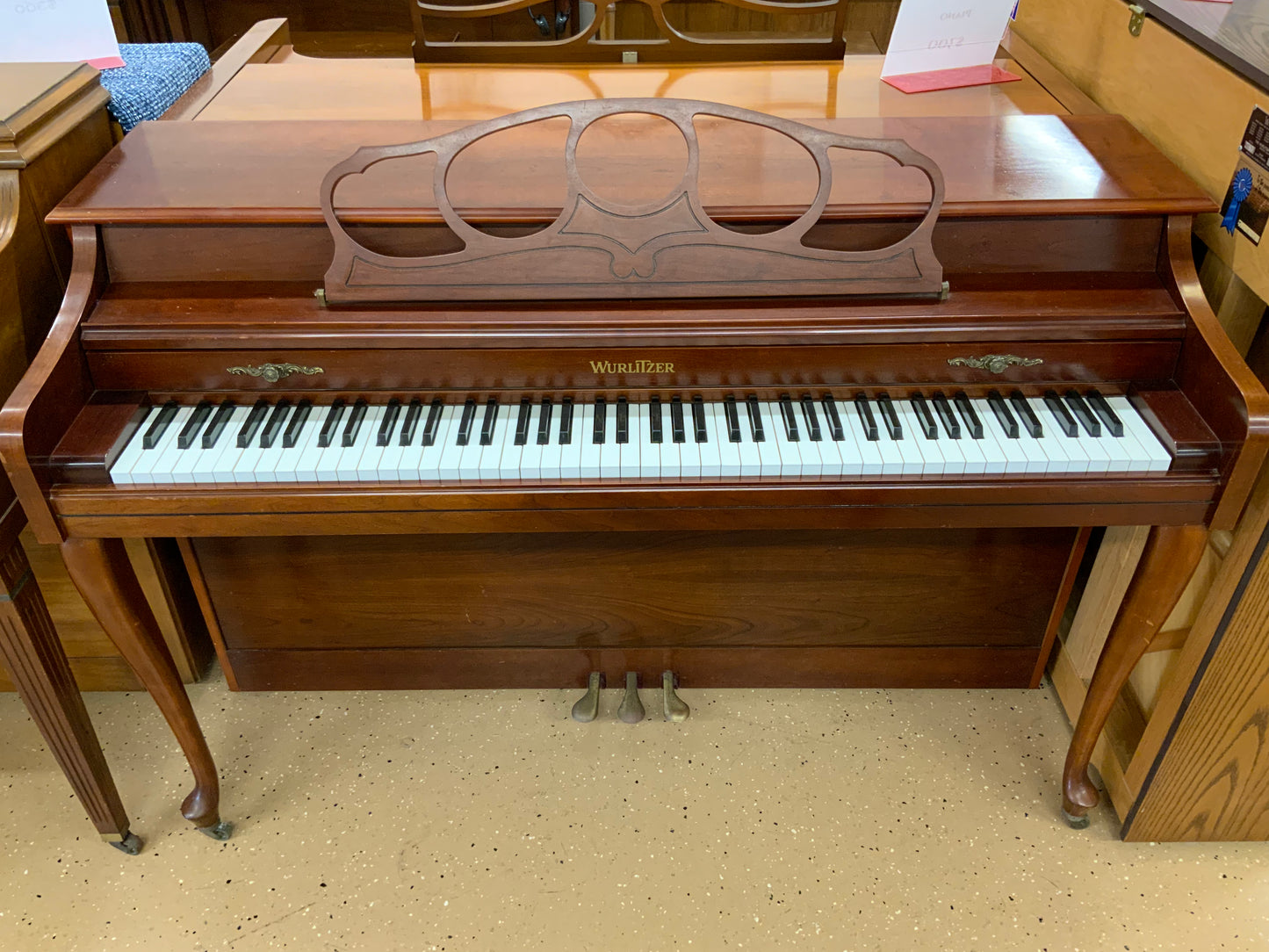 Wurlitzer Console Piano - Satin Cherry 1176-CHY