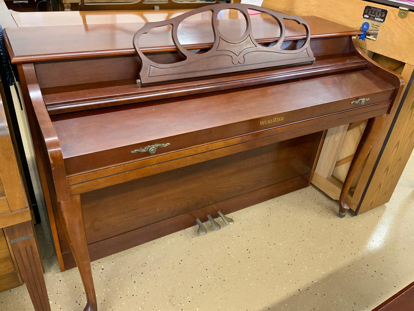 Wurlitzer Console Piano - Satin Cherry 1176-CHY