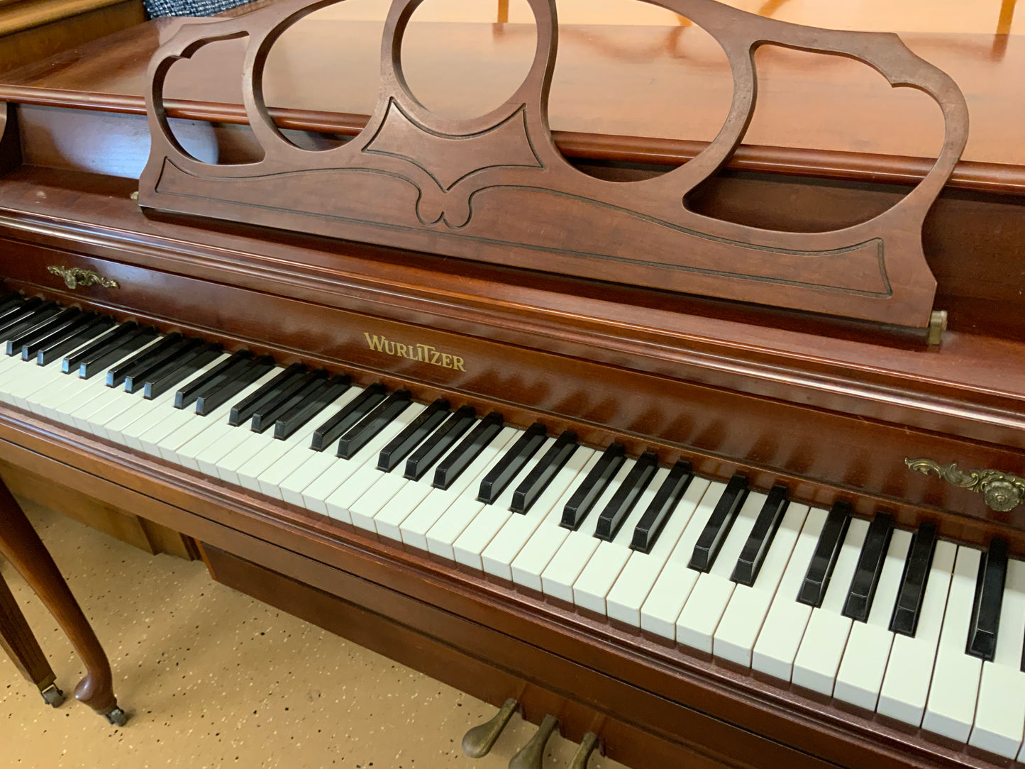 Wurlitzer Console Piano - Satin Cherry 1176-CHY