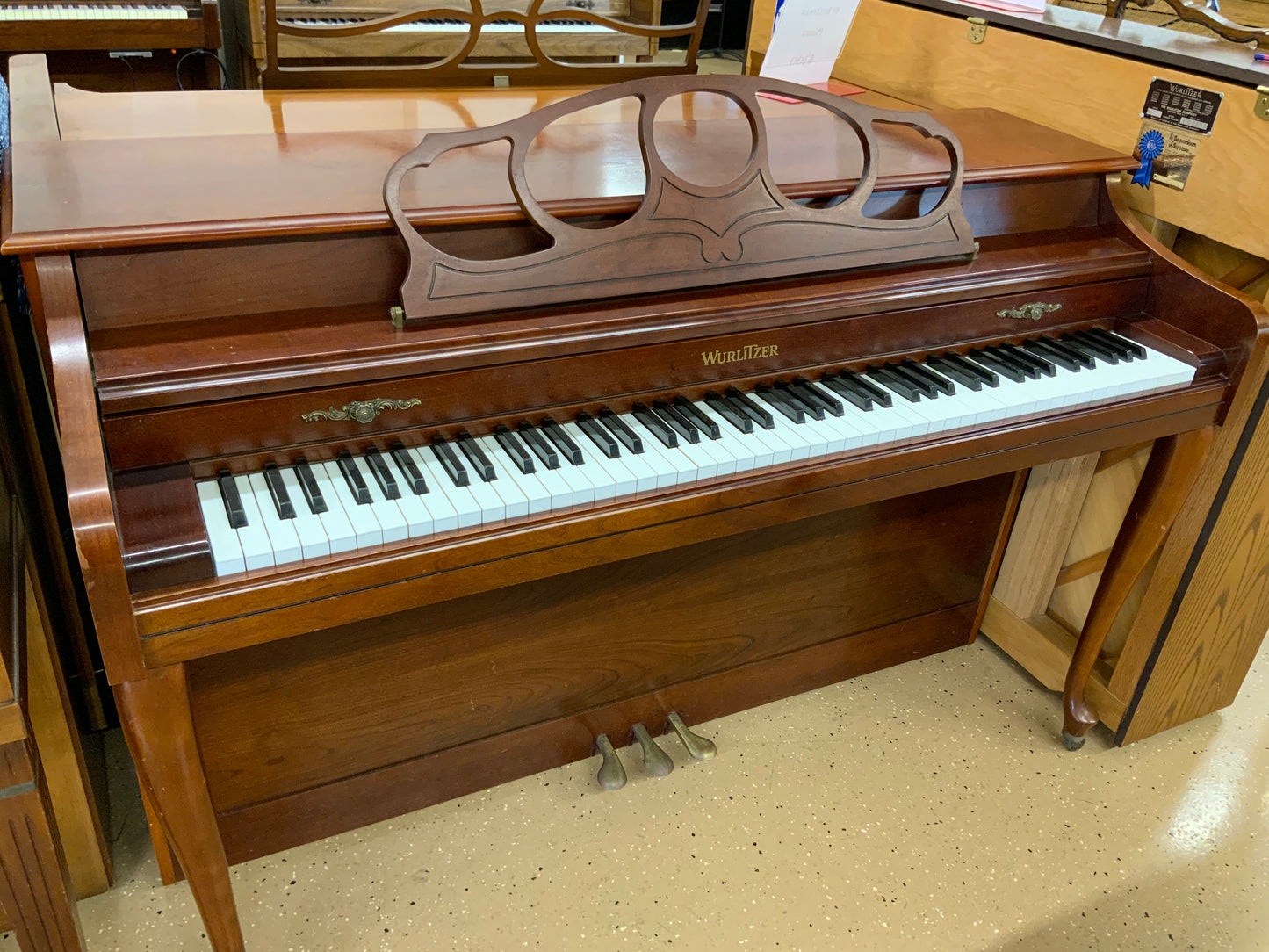 Wurlitzer Console Piano - Satin Cherry 1176-CHY