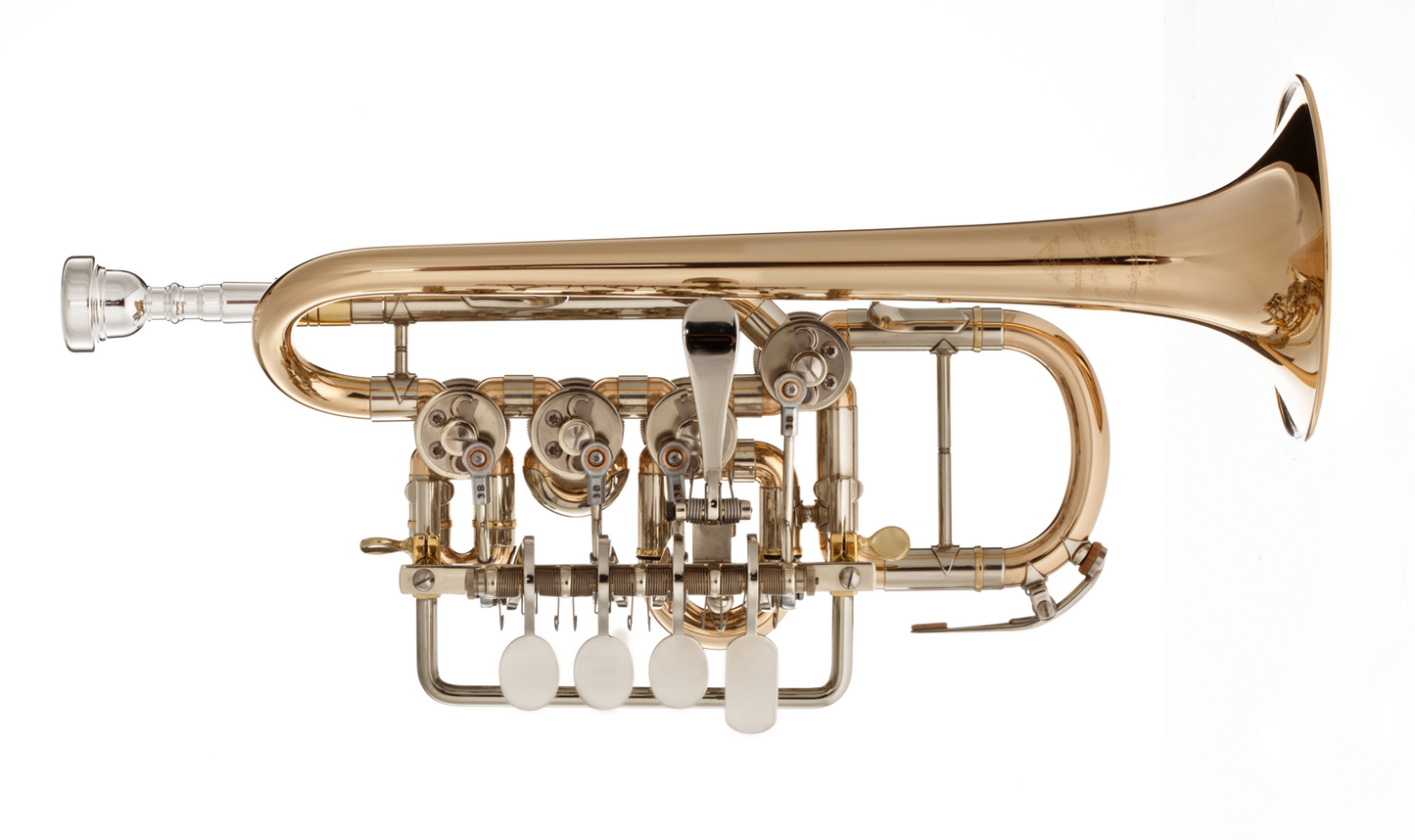 J. Scherzer High Bb/A Rotary Piccolo Trumpet Clear Lacquer JS8111G-1-0D