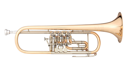 J. Scherzer Cologne Model Bb Rotary Trumpet Clear Lacquer JS8218GKT_VK-1-0
